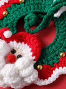 1 件手工编织宠物圣诞风格装饰围巾，款式随机发货，适合小型/中型/大型猫狗 - 彩色 - 查看 7