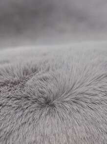 1pc Plush Car Armrest Pad - Light Grey - View 3