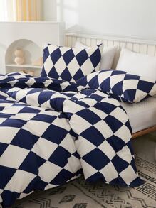 Set colcha sin relleno con patrón de cuadros - Multicolor - Ver 1