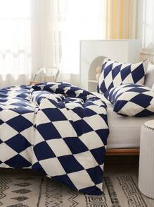 Set colcha sin relleno con patrón de cuadros - Multicolor - Ver 5