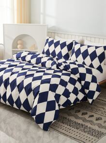 Set colcha sin relleno con patrón de cuadros - Multicolor - Ver 8