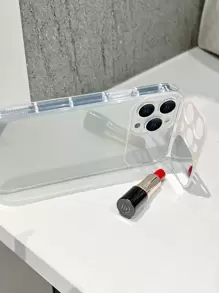 附翻轉鏡的透明手機殼相容於 iPhone15/15Plus/15Pro/15Promax - 無色 - 查看 2