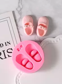 1pc Shoes Design DIY Silicone Mold, Simple Bow & Shoes Design Silicone Mold For DIY - Pink - View 4