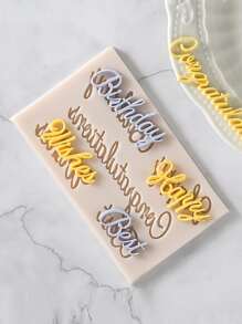 1 cái Khuôn silicon DIY thiết kế chữ cái - trắng - Xem 4