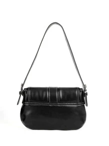 SHEIN ICON Túi vai Khóa Đồ họa Đúng mốt - màu đen - Xem 8