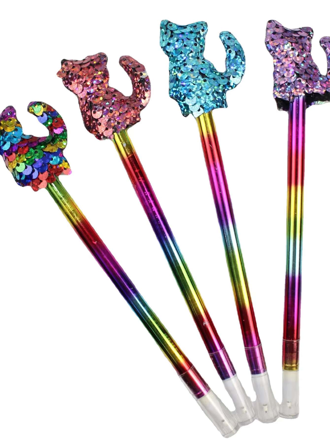 4 Ngẫu nhiên Giáng sinh Mèo Kim sa Nhựa Bút Gel - Nhiều màu - Xem 1