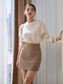 DAZY 高腰后拉链半身裙 秋冬