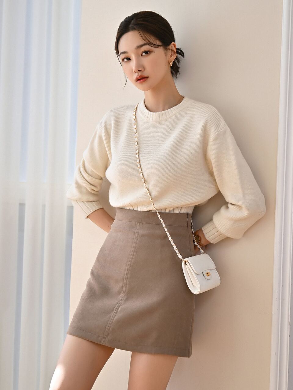 High Waist Zip Back Skirt Fall,Winter