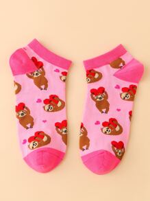 樹懶圖案短襪 - 彩色 - 查看 2