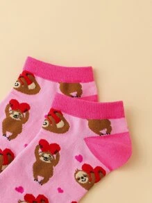 樹懶圖案短襪 - 彩色 - 查看 3