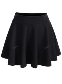 Enliva Falda sólida de talla grande con pliegues, cintura elástica y corte informal