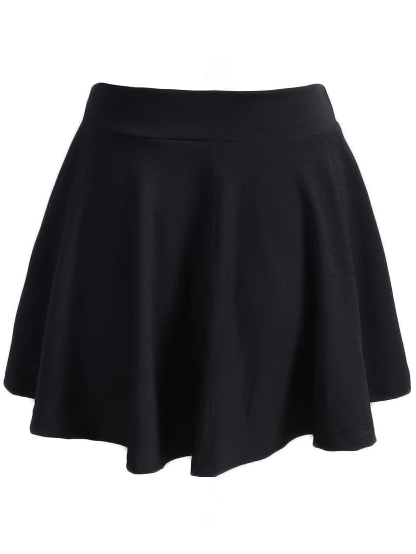 Plus Elastic Waist Solid Skirt