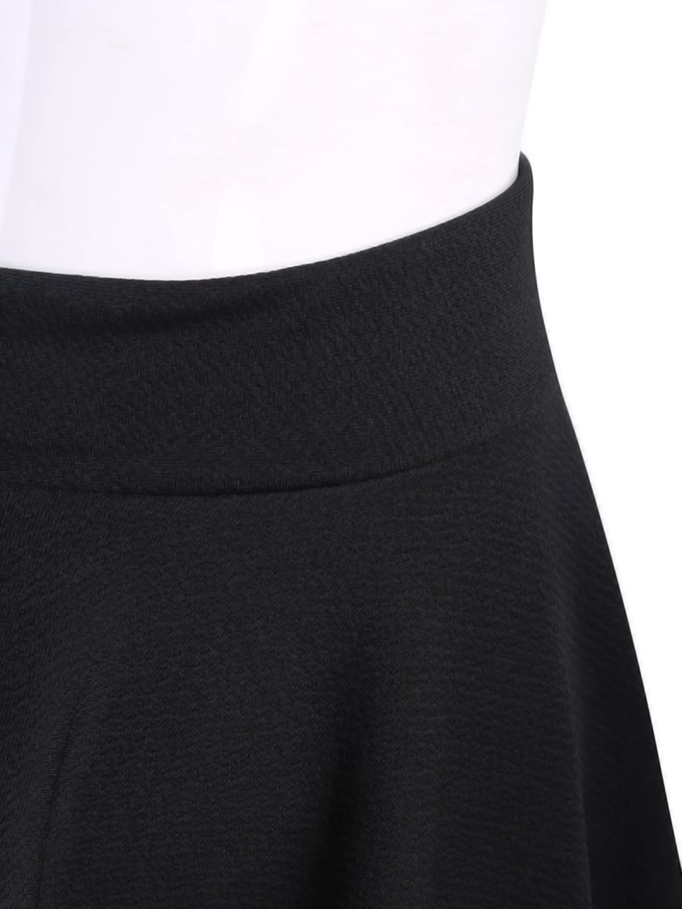 Plus Elastic Waist Solid Skirt