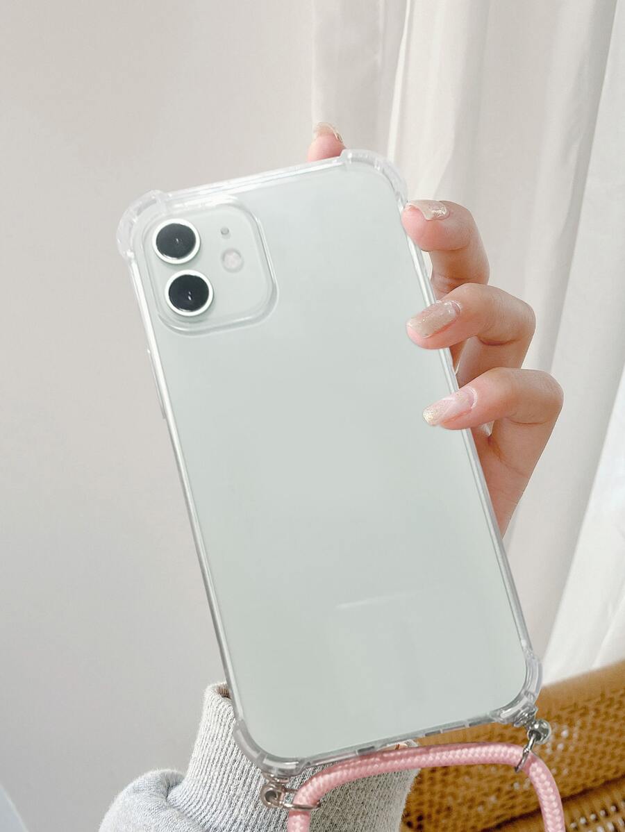 Coque de téléphone transparente avec corde