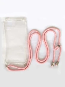 Coque de téléphone transparente avec corde