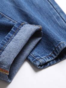 Men Ripped Bleach Wash Jeans - Medium Wash - View 5