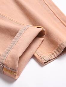 Hombres Jeans ajustados desgarro - Naranja - Ver 3