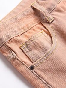 Hombres Jeans ajustados desgarro - Naranja - Ver 4