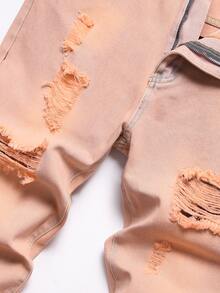 Hombres Jeans ajustados desgarro - Naranja - Ver 5