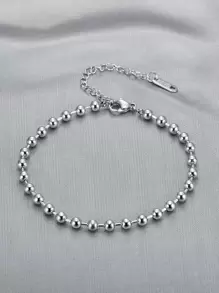 MONALLY 18K镀金简约时尚单件珠链手链，女士不锈钢饰品，闺蜜礼物，日常装饰 - 銀色 - 查看 1