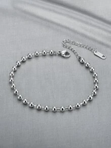 MONALLY 18K镀金简约时尚单件珠链手链，女士不锈钢饰品，闺蜜礼物，日常装饰 - 銀色 - 查看 2