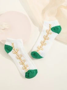 Plant Pattern Ankle Socks