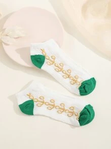 Plant Pattern Ankle Socks