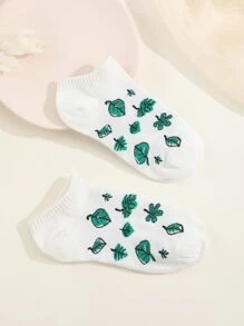 Leaf Pattern Ankle Socks