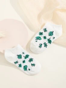 Leaf Pattern Ankle Socks