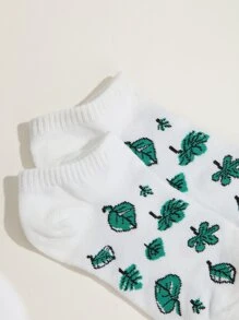 Leaf Pattern Ankle Socks
