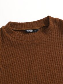 SHEIN EZwear لباس علوي تانك بلون موحد محبوك وافل مقاس كبير