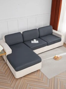 1pc Đệm ghế sofa co giãn đồng bằng - Màu xám đen - Xem 2