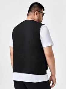 Manfinity Áo khoác Nam Túi Dây kéo màu trơn Giải trí - màu đen - Xem 2