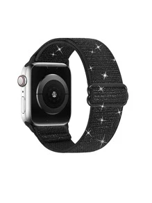 Bracelet de montre ajustable en nylon brillant et extensible comme cadeau pour les étudiants retournant à l'école