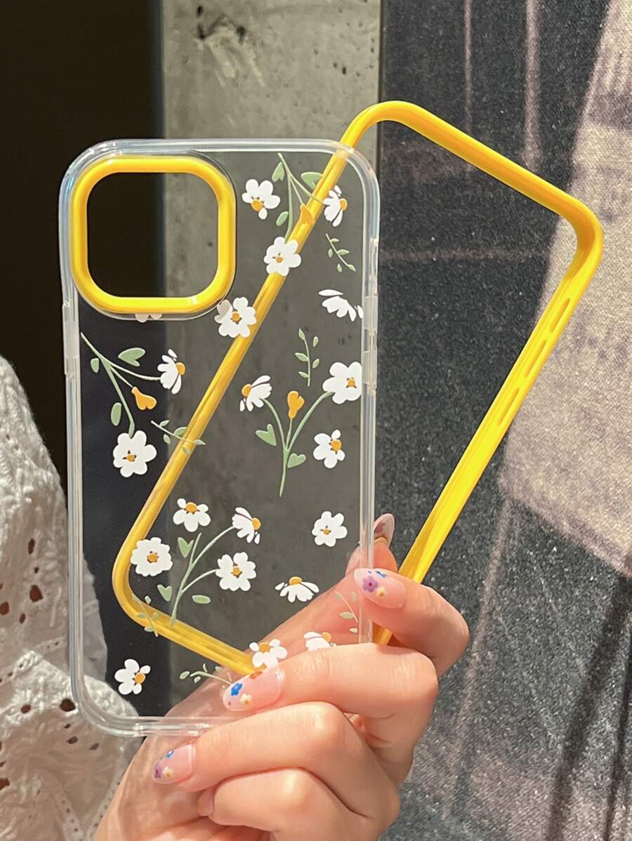 花卉圖案透明手機殼