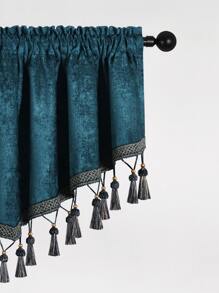 1 pieza Cenefa de ventana con diseño de fleco