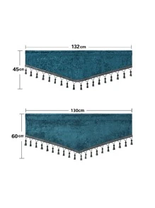 1 pieza Cenefa de ventana con diseño de fleco