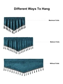 1 pieza Cenefa de ventana con diseño de fleco