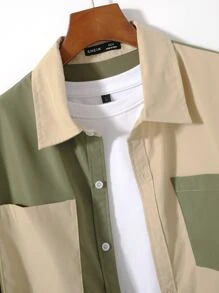 Manfinity Homme Men Two Tone Pocket Patched Shirt & Drawstring Waist Trousers Without Tee - Multicolor - View 7