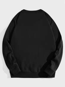 Manfinity VCAY 男士補丁細節運動衫 - 黑色 - 查看 2