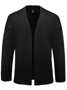 Manfinity Áo khoác Nam màu trơn Giải trí - màu đen - Xem 1