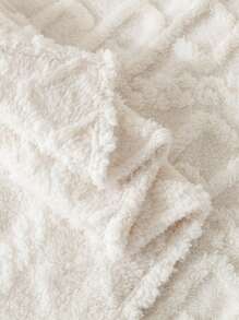 1pc Waffle Winter Plush Sofa Towel - White - View 4