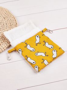 1pc New Pet Hammock, Plush Hamster Nest - Yellow - View 2