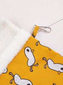 1pc New Pet Hammock, Plush Hamster Nest - Yellow - View 4