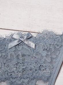 5packs Floral Lace Bow Front G-String Sexy Lingerie Bow Tie - Multicolor - View 5