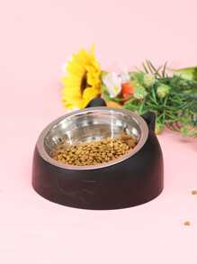 1pc Cat Ear Design Pet Bowl - Black - View 1