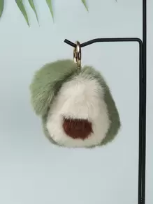 Fuzzy Avocado Charm Keychain - Green - View 1