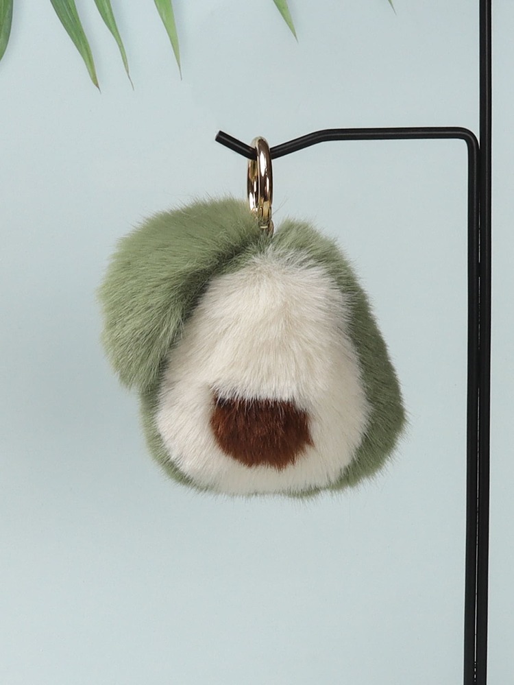 Móc khóa Fuzzy Avocado Charm - màu xanh lá - Xem 1