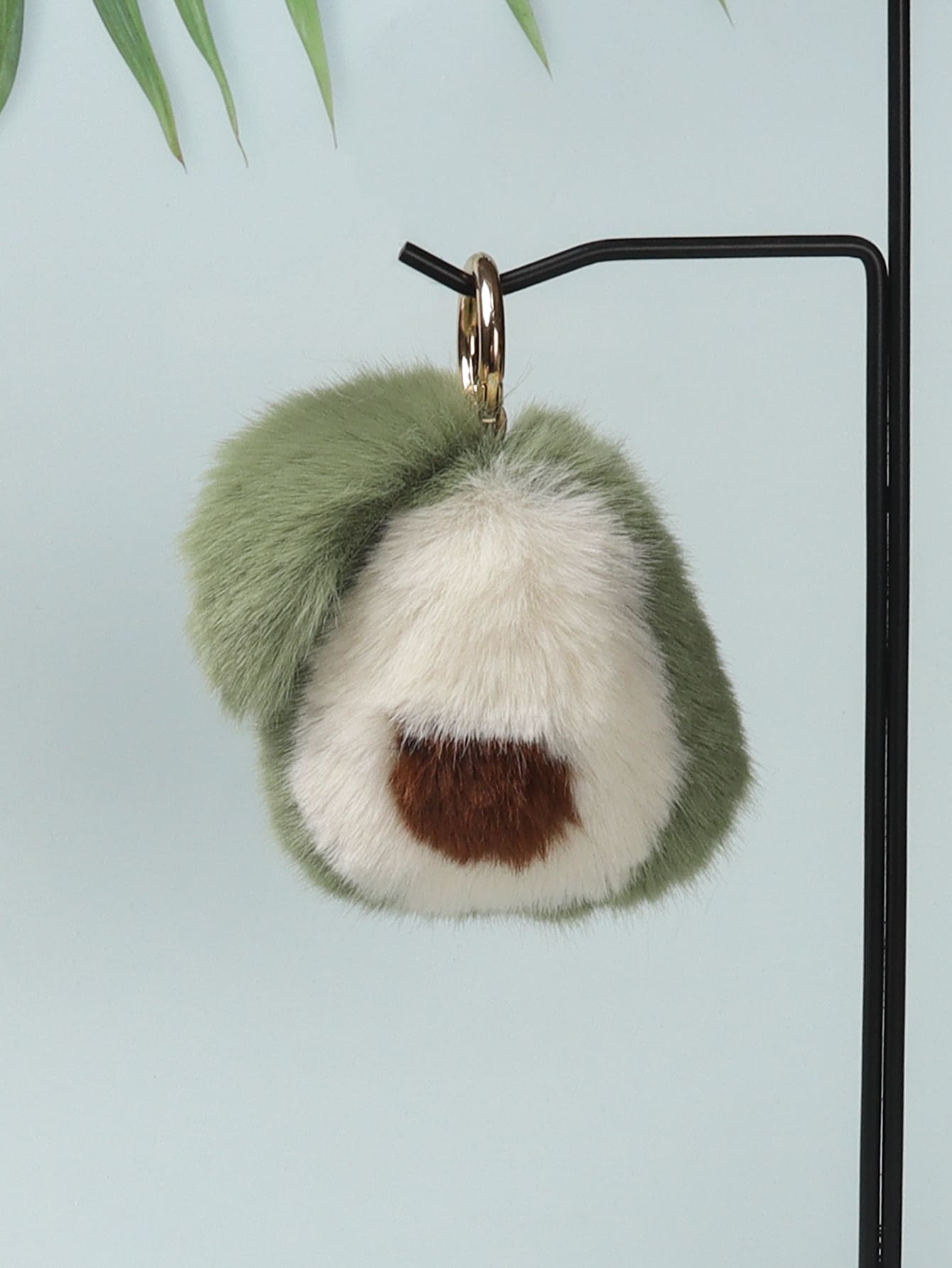 Fuzzy Avocado Charm Keychain - Green - View 1