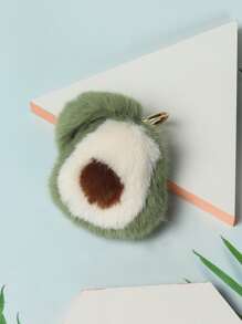 Fuzzy Avocado Charm Keychain - Green - View 2